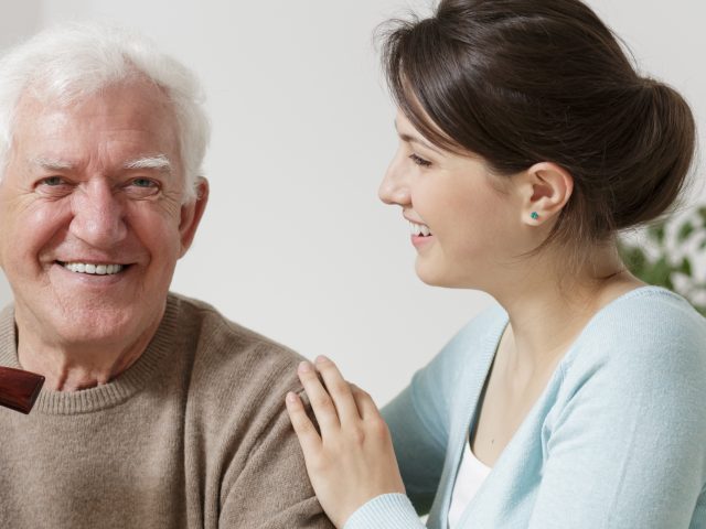 Caregiver with COPD patient in home