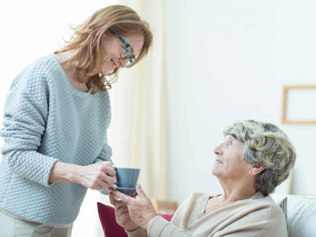 Caregiver with Dementia Patient