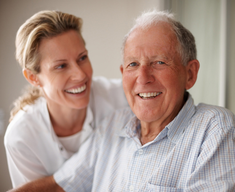 Lancaster, PA Caregiver and Dementia Patient Smiling