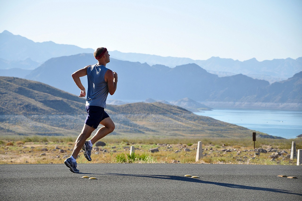 Man running for stress relief