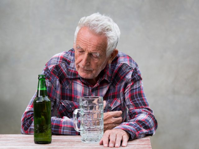 Elderly man with alcohol abuse